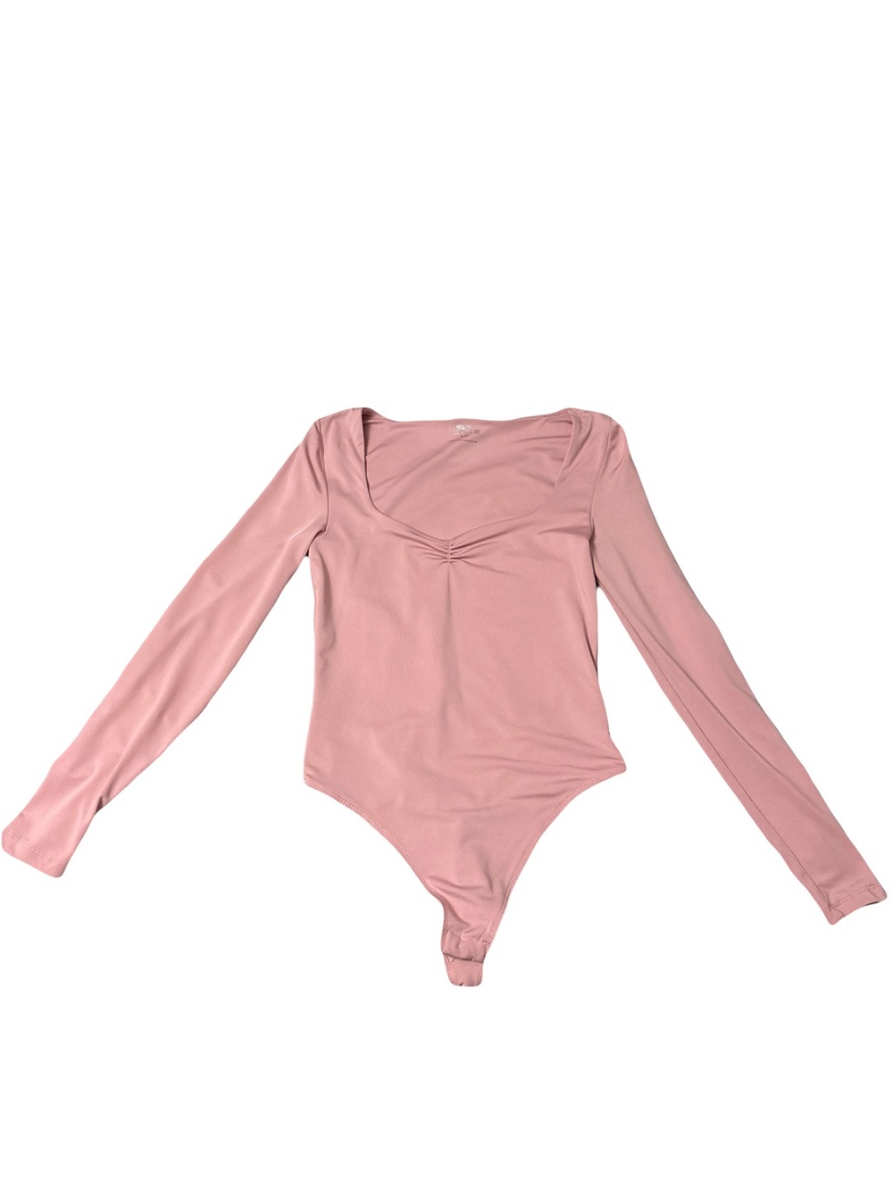 Long Sleeve Scoop Neck Pink Bodysuit